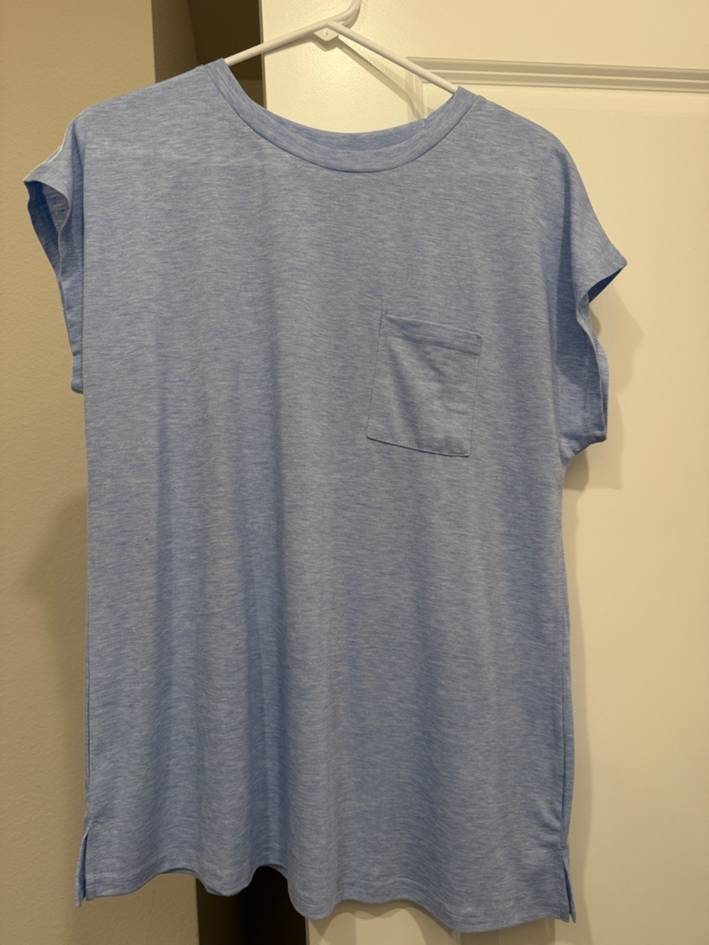 Light Blue Men’s Pocket Tee - Classic Crew Neck
